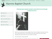 Tablet Screenshot of harrow-baptist.org.uk